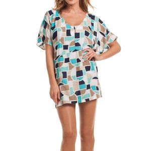 Trina Turk disco deco kimono tunic swim cover new